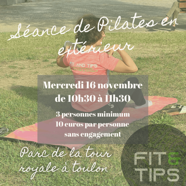 Cours de Pilates en extérieur le 16 Novembre